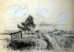 Max Feldbauer,Scholle,Reiterin,Radierung aquarelliert,
unsigniert, rückseitiger Vermerk: Max Feldbauer um 1900